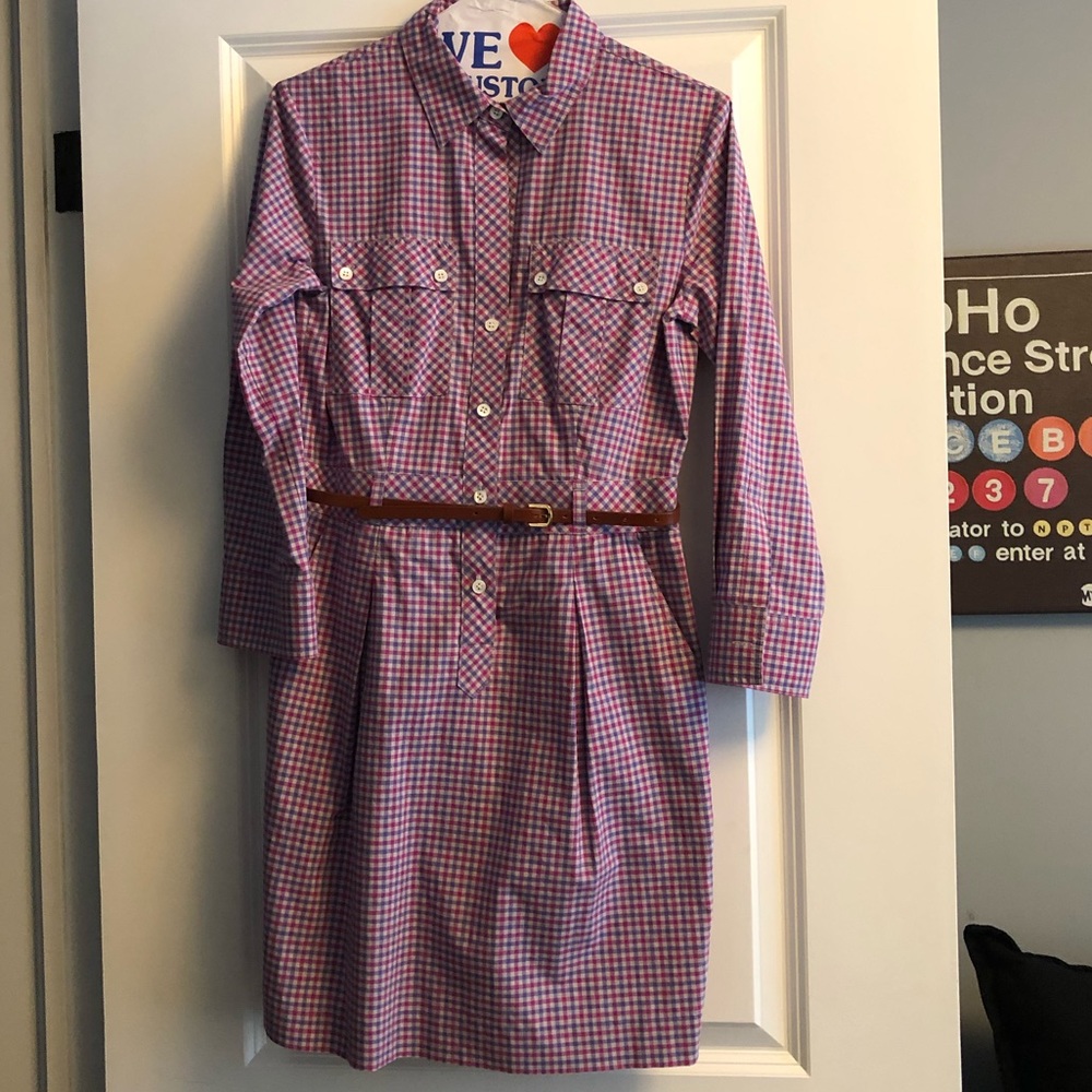 Theory belted shirt dress sz 2